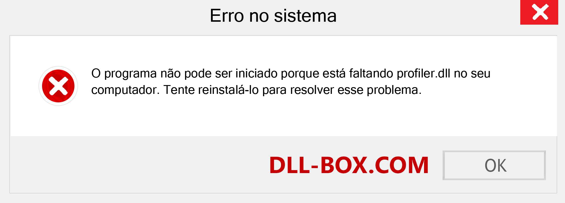 Arquivo profiler.dll ausente ?. Download para Windows 7, 8, 10 - Correção de erro ausente profiler dll no Windows, fotos, imagens